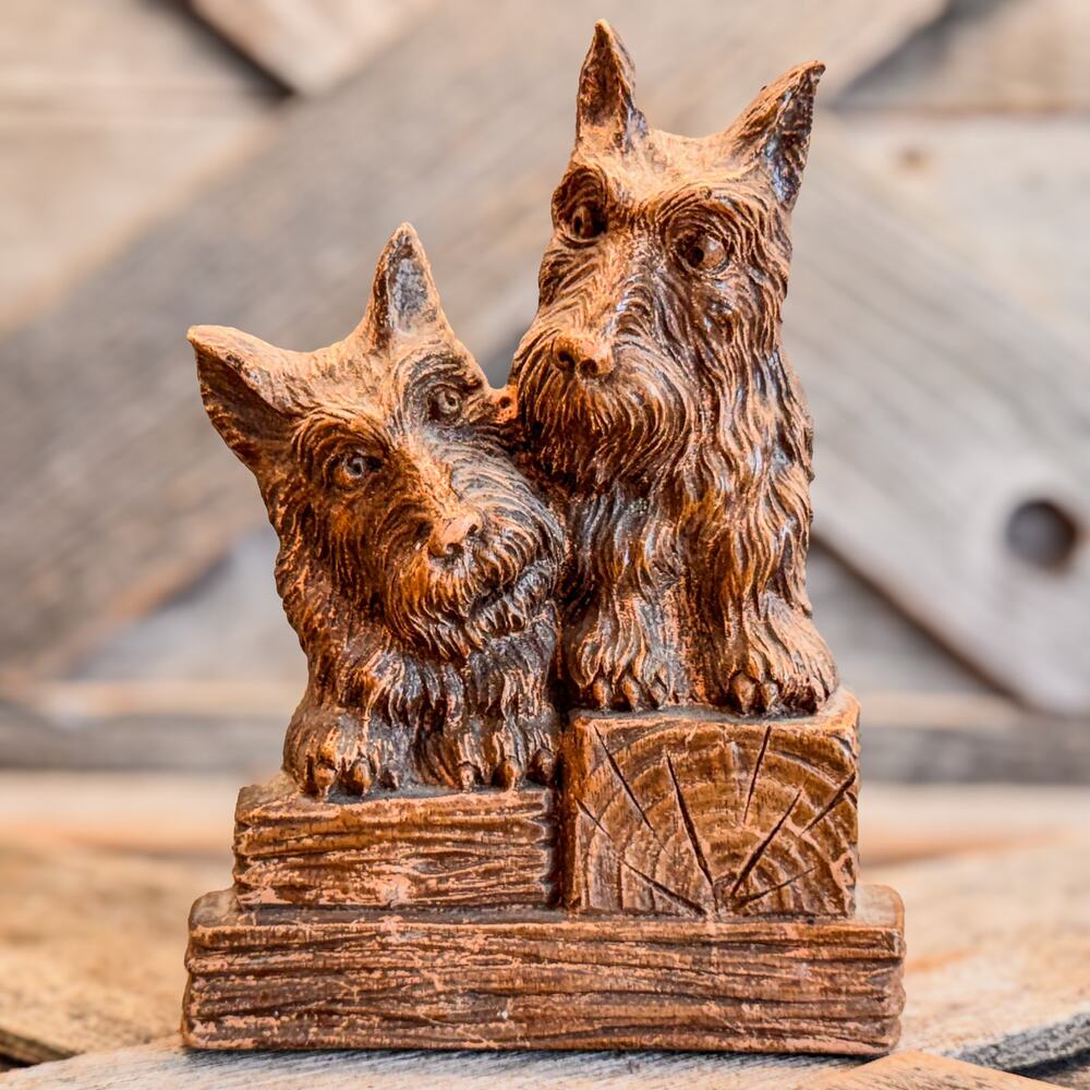 1950’s Vintage Ornawood Scottie Dogs BookEnd, Retro Decor, Mid-Century - 6.25"H